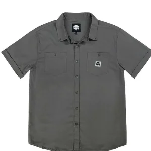 Buffalo Outdoors Button Down Shirts^® Workwear Short Sleeve Button Down Twill Work Shirt-Granite Grey