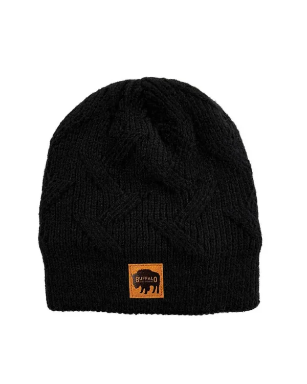 Buffalo Outdoors Hats^® Workwear Women's Cable Knit Hat-Black