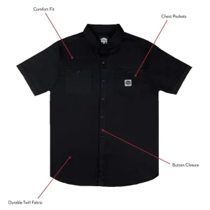 Buffalo Outdoors Button Down Shirts^® Workwear Short Sleeve Button Down Twill Work Shirt-Black