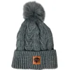 Buffalo Outdoors Hats^® Workwear Women's Knit Pom Hat-Heather Grey