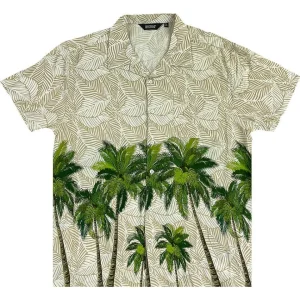 Buffalo Outdoors Button Down Shirts^® Workwear Men's Button Down All-Over Print Camp Shirts-Palm Trees