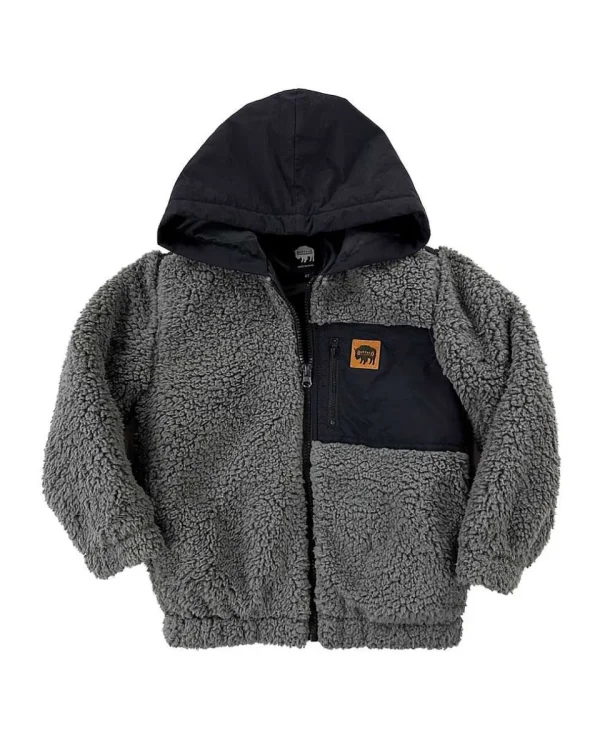 Buffalo Outdoors Hoodies^® Workwear Kid's Full-Zip Pocket Sherpa-Heather Grey