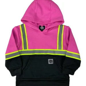 Buffalo Outdoors Hoodies^® Workwear Kid's Hi Vis Pink Reflective Safety Hoodie