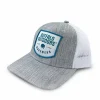 Buffalo Outdoors Trucker Hats^® Workwear Woven Color Patch Trucker Hat-Heather Grey/White