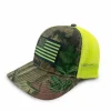 Buffalo Outdoors Trucker Hats^® Workwear Hi-Vis Flag Patch Premium Camo Trucker Hat-Yellow