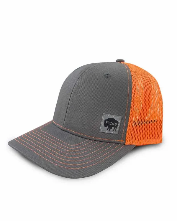 Buffalo Outdoors Trucker Hats^® Workwear Hi Vis Reflective Patch Trucker Hat- Orange