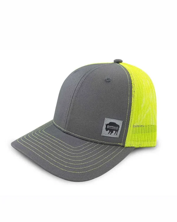 Buffalo Outdoors Trucker Hats^® Workwear Hi Vis Reflective Patch Trucker Hat- Yellow