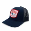 Buffalo Outdoors Trucker Hats^® Workwear Woven Color Patch Trucker Hat-Navy Blue