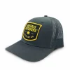 Buffalo Outdoors Trucker Hats^® Workwear Woven Color Patch Trucker Hat-Charcoal