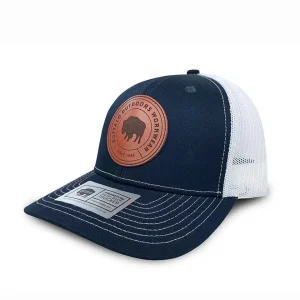 Buffalo Outdoors Trucker Hats^® Workwear Circle Patch Trucker Hat- Navy/White