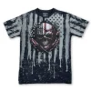 Buffalo Outdoors Roadwear^® Workwear Roadwear Collection Men's All Over Printed T-Shirt-Patriot Skull