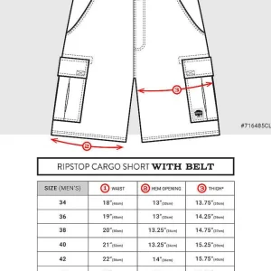 Buffalo Outdoors Men's Shorts^® Workwear Men's Ripstop Cargo Short With Belt- Charcoal