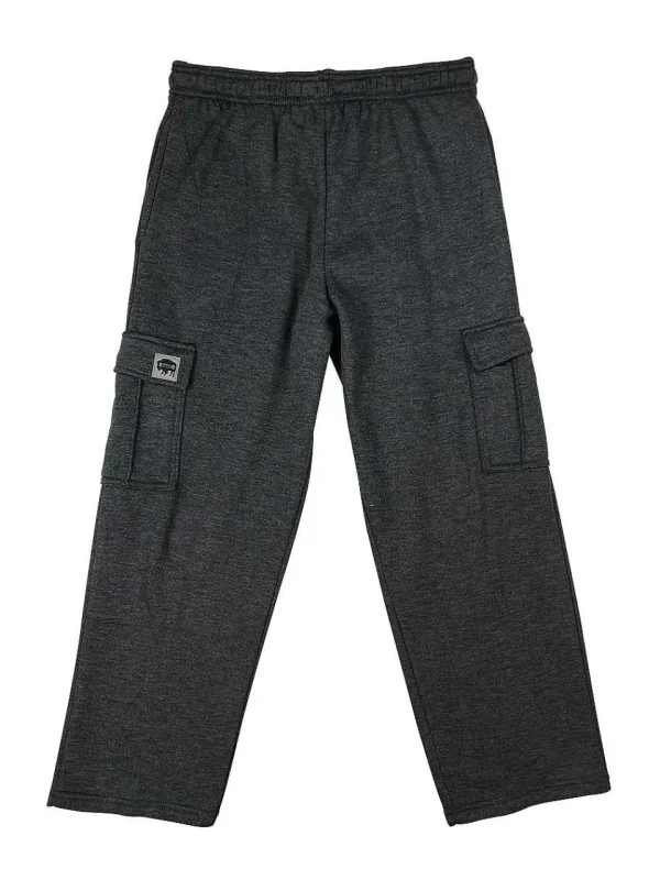 Buffalo Outdoors Pants^® Workwear Fleece Cargo Pants-Charcoal