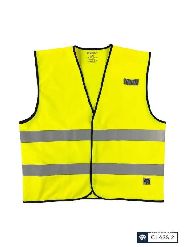 Buffalo Outdoors Vests^® Workwear Class 2 Hi Vis Reflective Safety Work Vest-Yellow