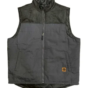 Buffalo Outdoors Vests^® Workwear Men's Reversible Insulated Work Vest-Charcoal/Black