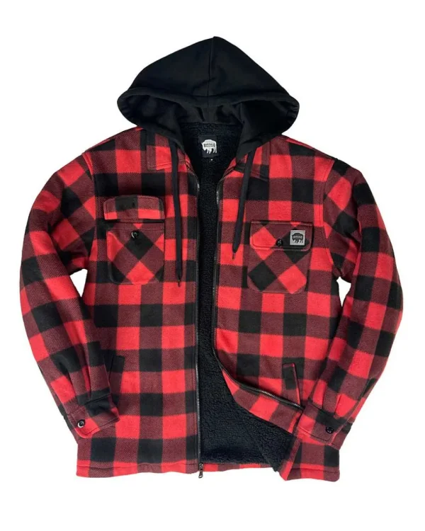 Buffalo Outdoors Hoodies & Sweatshirts For Men^® Workwear Sherpa Lined Hooded Fleece-Buffalo Plaid