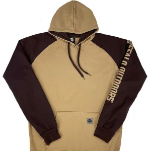 Buffalo Outdoors Hoodies & Sweatshirts For Men^® Workwear Brown/Tan Raglan Hooded Sweatshirt With Sleeve Logo