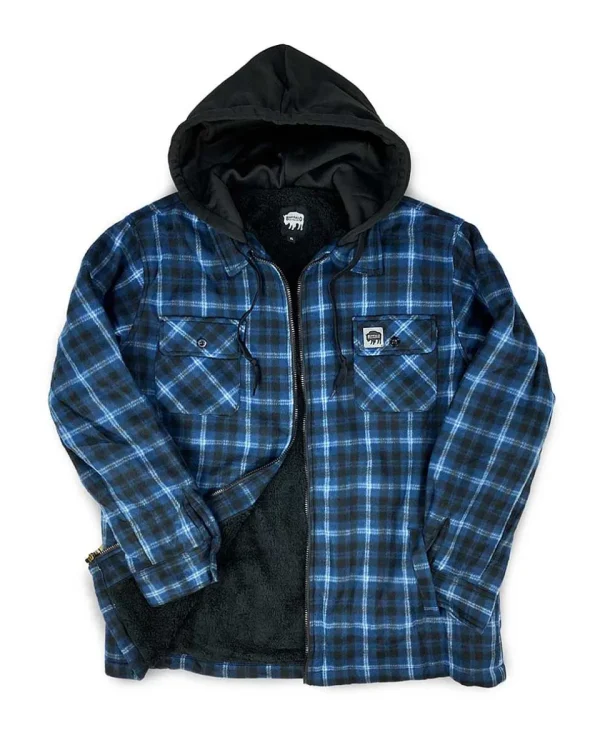 Buffalo Outdoors Hoodies & Sweatshirts For Men^® Workwear Sherpa Lined Hooded Fleece-Navy Plaid