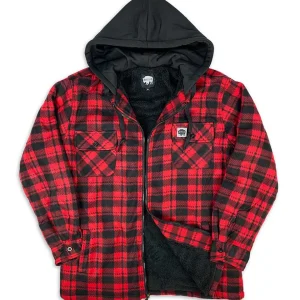 Buffalo Outdoors Hoodies & Sweatshirts For Men^® Workwear Sherpa Lined Hooded Fleece-Red Plaid