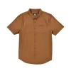 Buffalo Outdoors Button Down Shirts^® Workwear Short Sleeve Button Down Twill Work Shirt-Chestnut Brown