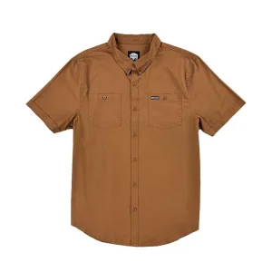 Buffalo Outdoors Button Down Shirts^® Workwear Short Sleeve Button Down Twill Work Shirt-Chestnut Brown