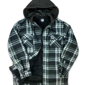 Buffalo Outdoors Hoodies & Sweatshirts For Men^® Workwear Sherpa Lined Hooded Fleece-Charcoal Plaid