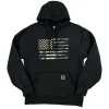 Buffalo Outdoors Hoodies & Sweatshirts For Men^® Workwear American Flag Hooded Sweatshirt-Black/Camo