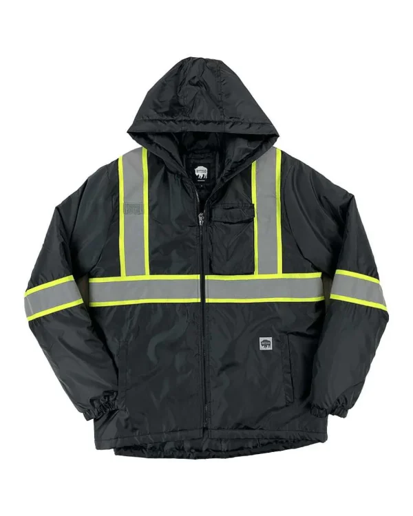 Buffalo Outdoors Men's Jackets^® Workwear Black Reflective Safety Midweight Field Jacket