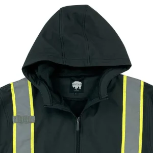 Buffalo Outdoors Men's Jackets^® Workwear Black Reflective Safety Softshell