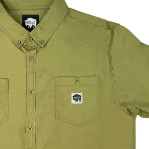 Buffalo Outdoors Button Down Shirts^® Workwear Short Sleeve Button Down Twill Work Shirt-Olive Green