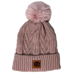 Buffalo Outdoors Hats^® Workwear Women's Knit Pom Hat-Mauve