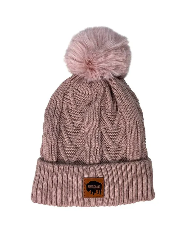 Buffalo Outdoors Hats^® Workwear Women's Knit Pom Hat-Mauve