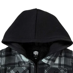 Buffalo Outdoors Hoodies^® Workwear Kid's Sherpa Lined Fleece-Grey/Black Plaid