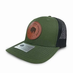 Buffalo Outdoors Trucker Hats^® Workwear Circle Patch Trucker Hat- Green/Black