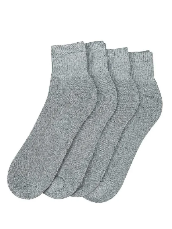 Buffalo Outdoors Socks^® Workwear Men's Ankle Work Socks 4-Pack-Heather Grey