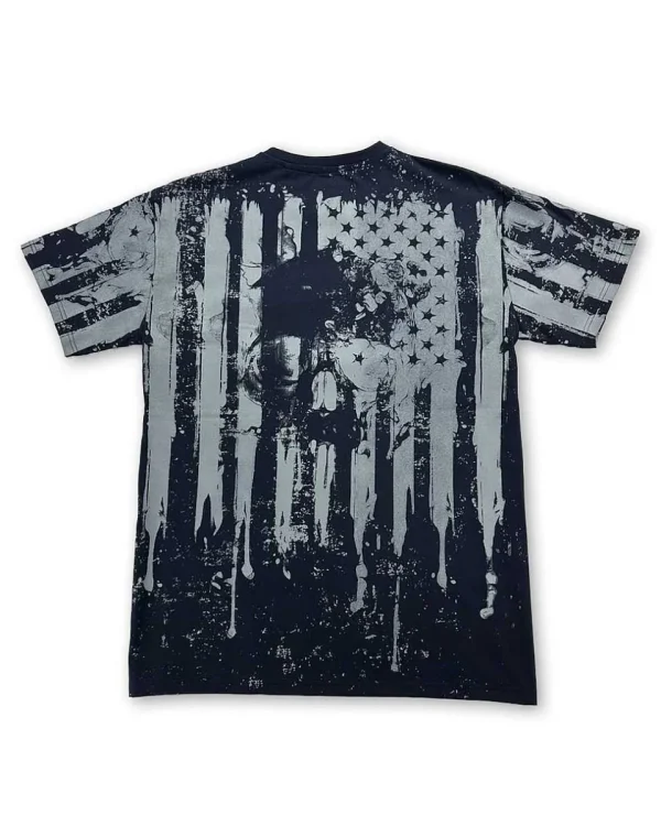 Buffalo Outdoors Roadwear^® Workwear Roadwear Collection Men's All Over Printed T-Shirt-Patriot Skull