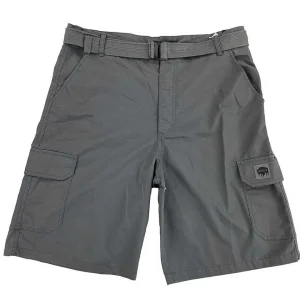 Buffalo Outdoors Men's Shorts^® Workwear Men's Ripstop Cargo Short With Belt- Charcoal