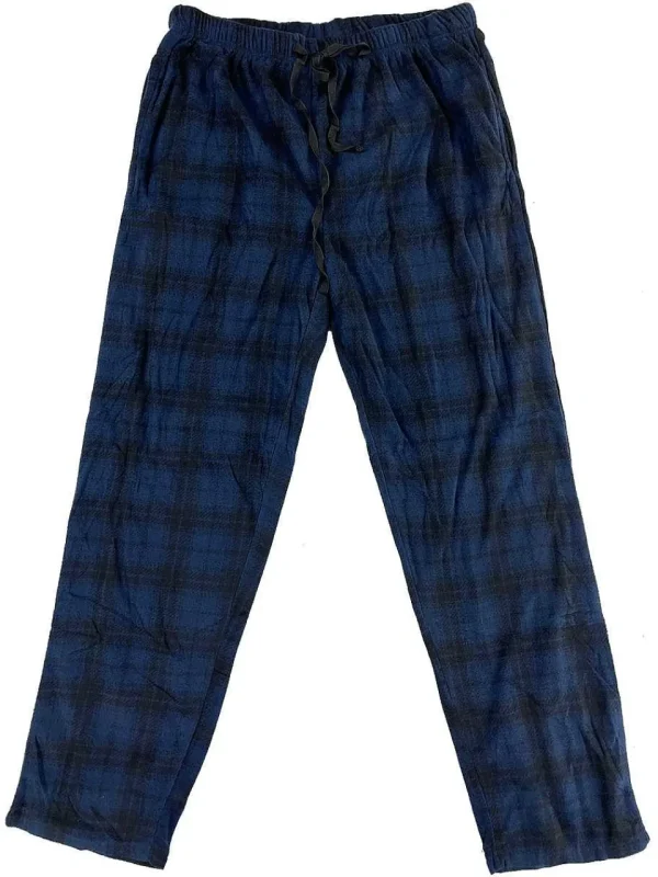 Buffalo Outdoors Pants^® Workwear Plush Sleep Pants-Navy/Black Plaid