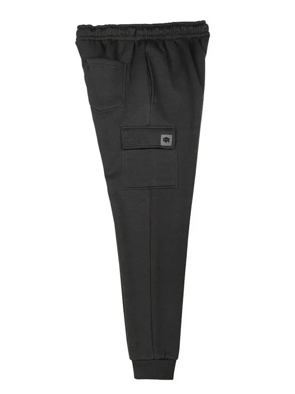 Buffalo Outdoors Pants^® Workwear Men's Fleece Cargo Joggers-Charcoal