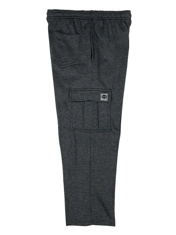 Buffalo Outdoors Pants^® Workwear Fleece Cargo Pants-Charcoal