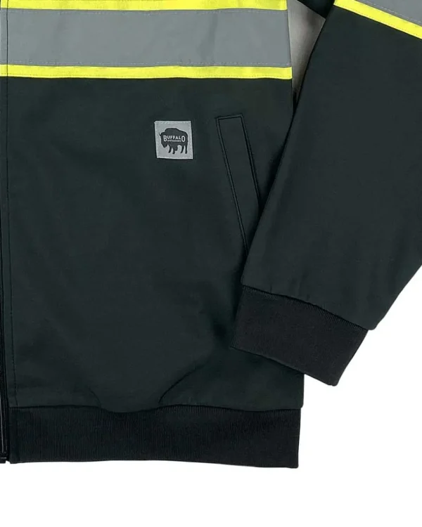 Buffalo Outdoors Men's Jackets^® Workwear Black Reflective Safety Softshell