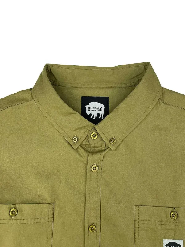 Buffalo Outdoors Button Down Shirts^® Workwear Short Sleeve Button Down Twill Work Shirt-Olive Green