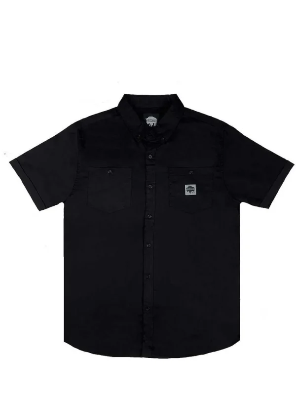 Buffalo Outdoors Button Down Shirts^® Workwear Short Sleeve Button Down Twill Work Shirt-Black