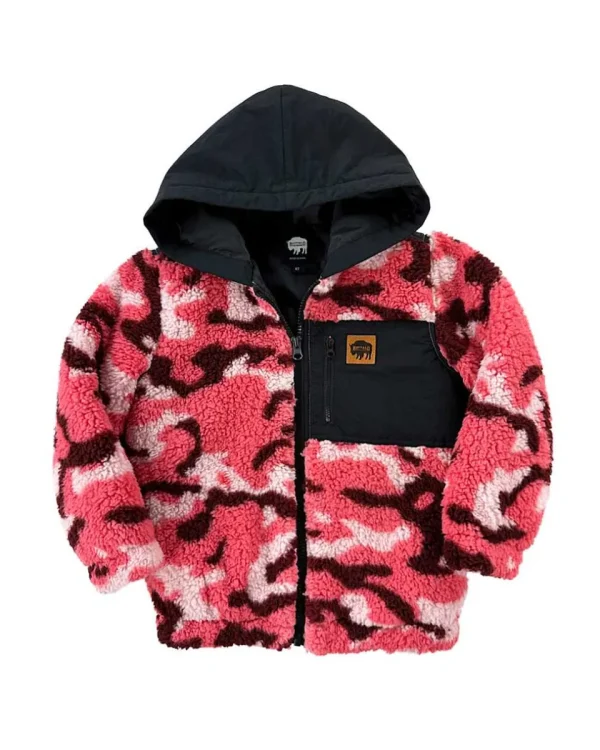 Buffalo Outdoors Hoodies^® Workwear Kid's Full-Zip Pocket Sherpa-Pink Camo