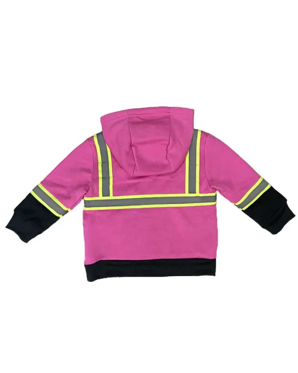 Buffalo Outdoors Hoodies^® Workwear Kid's Hi Vis Pink Reflective Safety Hoodie