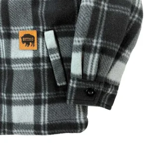 Buffalo Outdoors Hoodies^® Workwear Kid's Sherpa Lined Fleece-Grey/Black Plaid