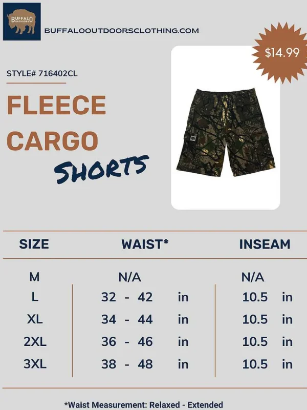 Buffalo Outdoors Men's Shorts^® Workwear Fleece Lined All-Season Shorts-Camo