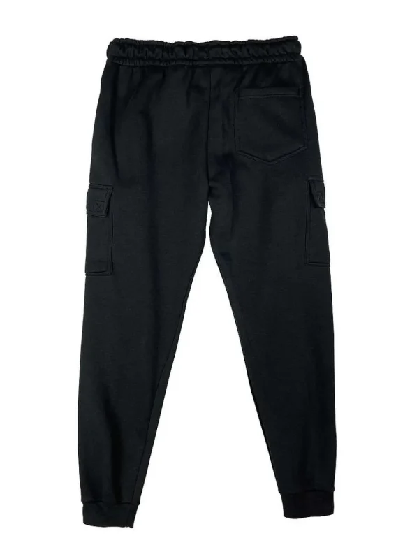 Buffalo Outdoors Pants^® Workwear Men's Fleece Cargo Joggers-Black