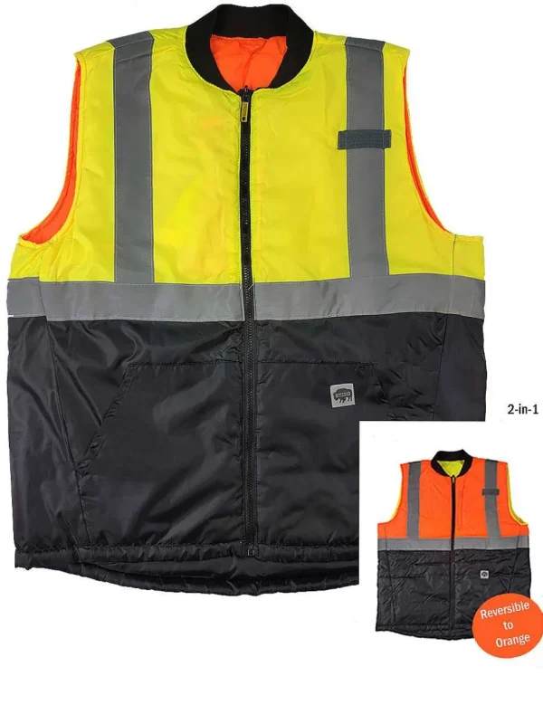 Buffalo Outdoors Vests^® Workwear Hi-Vis 2-In-1 Reversible Safety Vest