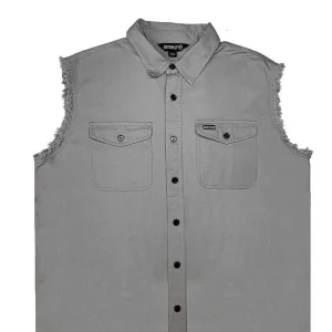 Buffalo Outdoors Roadwear^® Workwear Men's Sleeveless Biker Shirt- Ash Grey